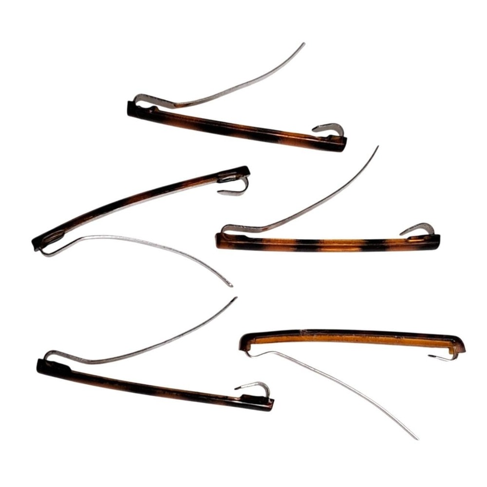 Vintage 2" Goody Barrettes‎ Faux Tortoiseshell Lot of 4+1